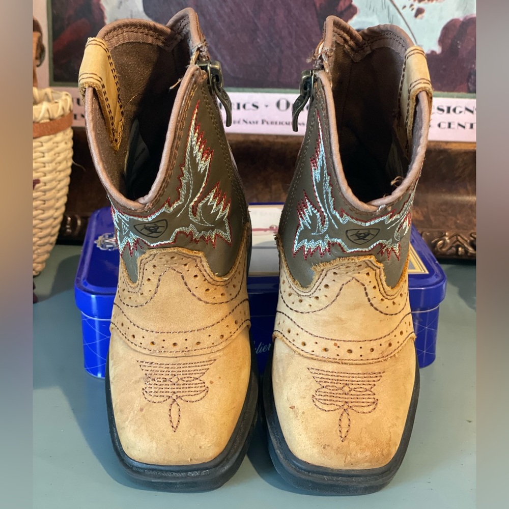 Ariat Lil’ Stompers Durango Brown Leather Cowboy Boots Toddler Sz 6 - Picture 5 of 6